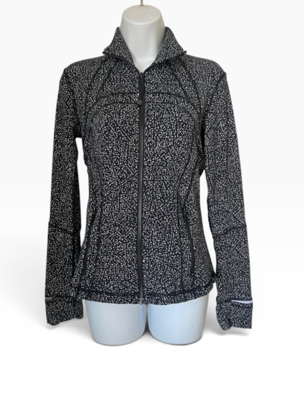 lululemon Define Jacket Size 6 Black White Speckled Static Full Zip Athleisure - Picture 2 of 11